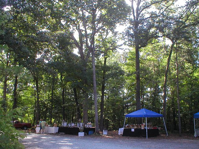 Setting up tents